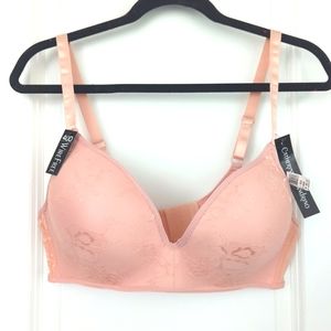 NEW Catherine Malandrino Bra 40D Pink Coral Padded Adjustable Wireless